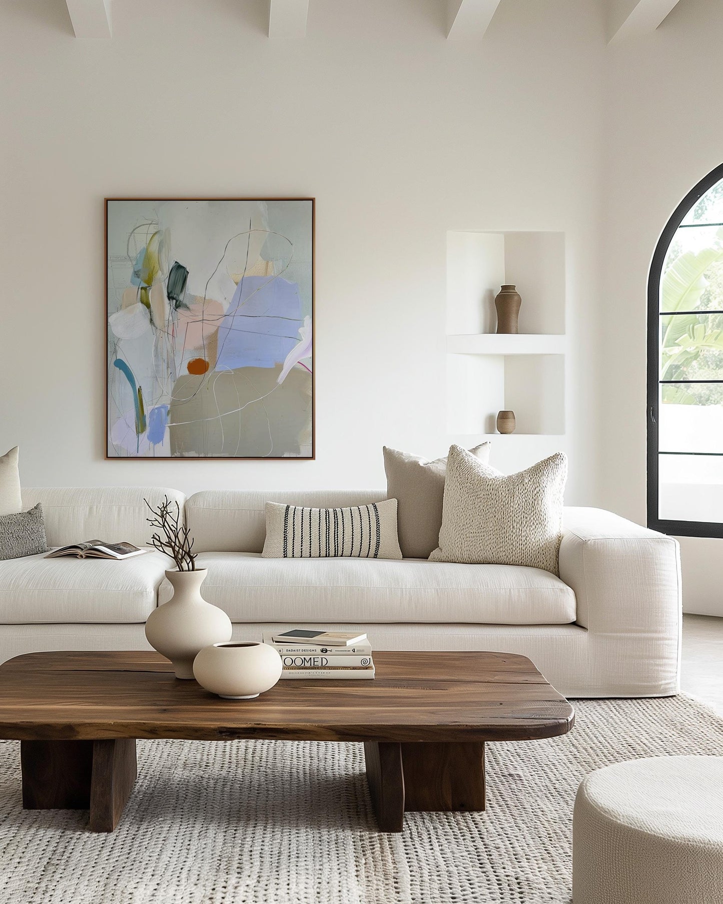 Minimal Abstract Painting – Soft Pastel Colors, Modern Wall Art on Canvas My Store