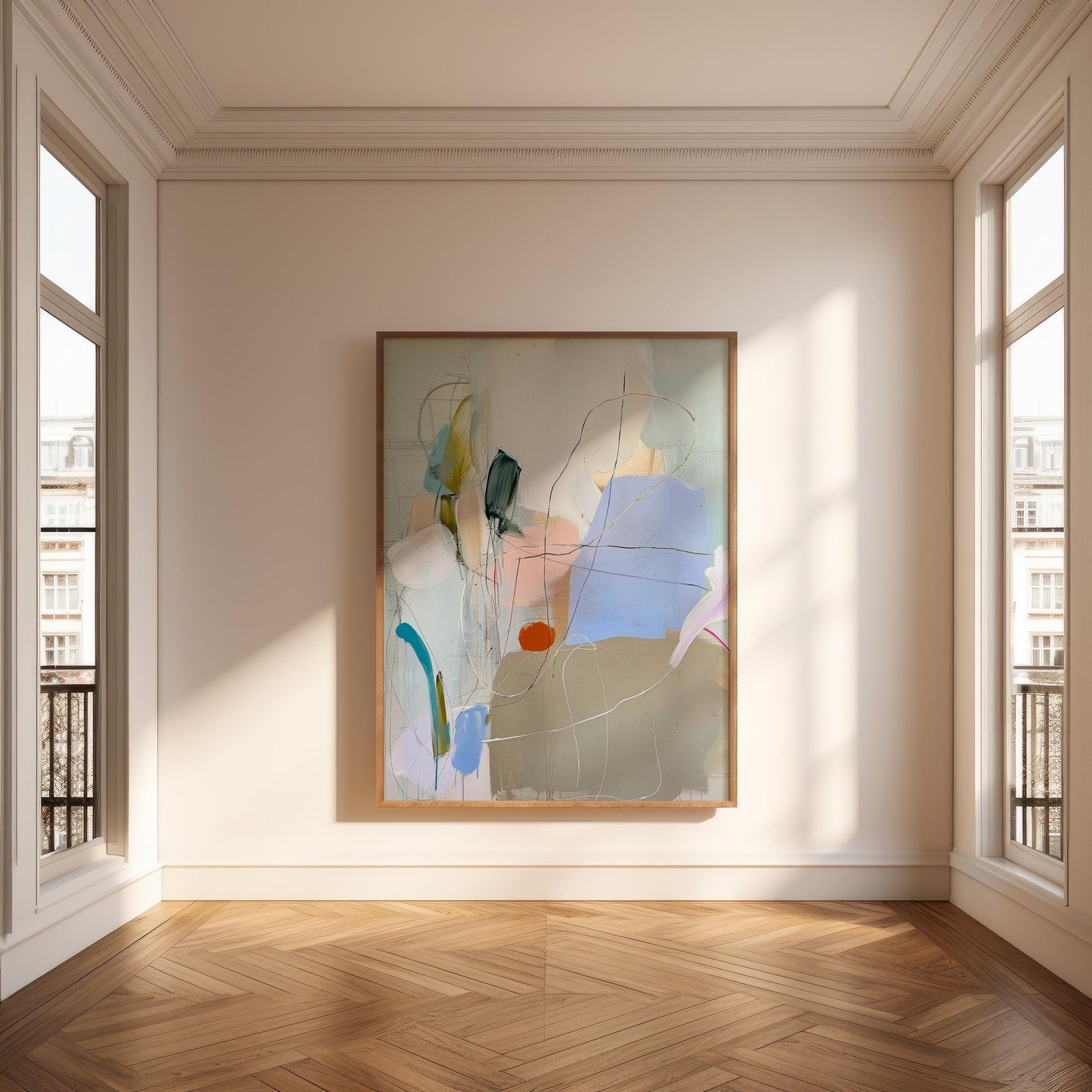 Minimal Abstract Painting – Soft Pastel Colors, Modern Wall Art on Canvas My Store