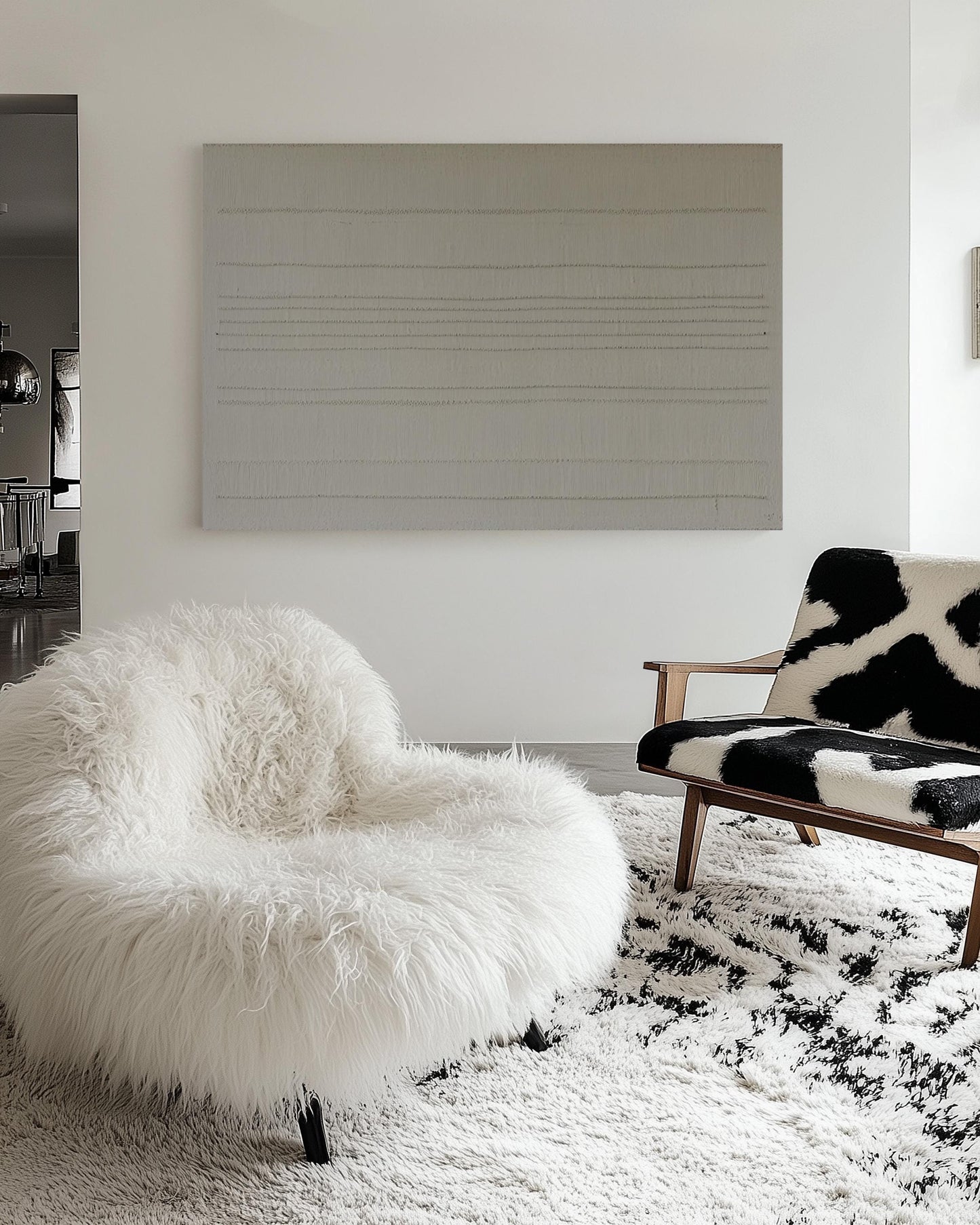 Original Minimalist Textured Painting – Large Scale Neutral Wall Art in Cream & Subtle Lines My Store