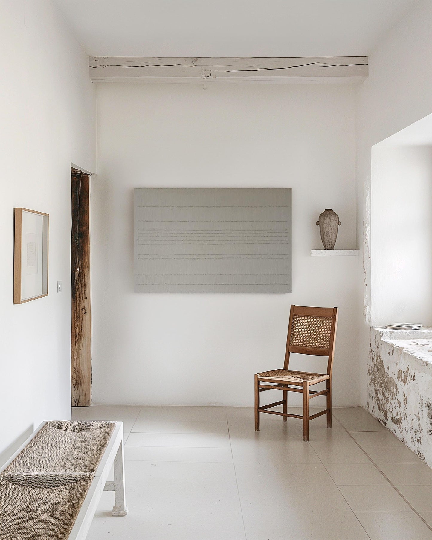 Original Minimalist Textured Painting – Large Scale Neutral Wall Art in Cream & Subtle Lines My Store