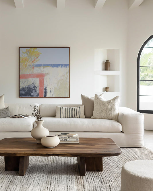 Coastal Breeze Abstract Painting – Minimalist Seascape Canvas with Soft Neutral Colors for Modern Interiors My Store