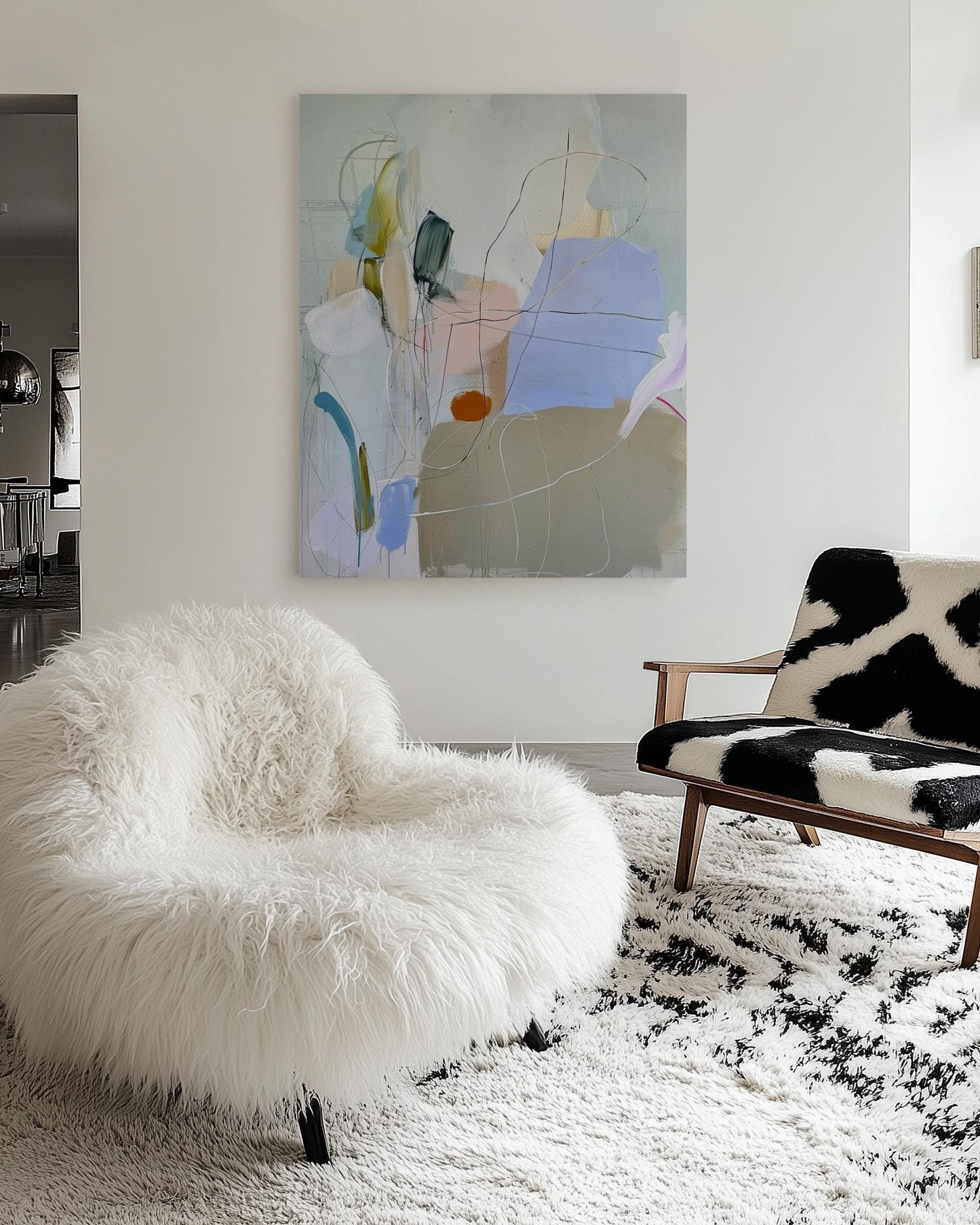 Minimal Abstract Painting – Soft Pastel Colors, Modern Wall Art on Canvas My Store