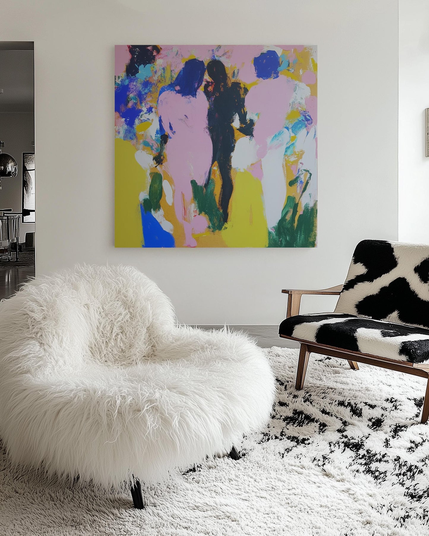 Summer Walk — Abstract Figurative Painting, Modern Colorful Wall Art, Contemporary Expressionist Canvas My Store