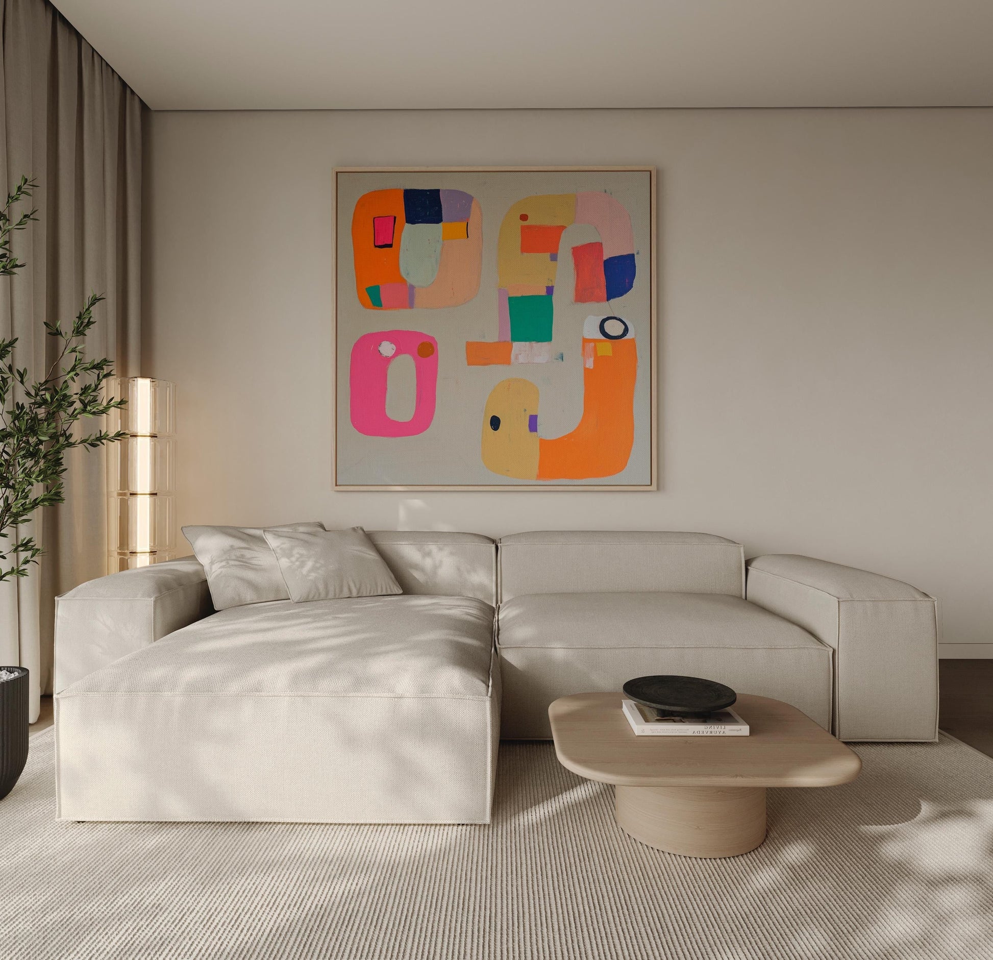 Playful Geometric Abstract Art – Bold Colorful Canvas for Modern Interior Spaces My Store