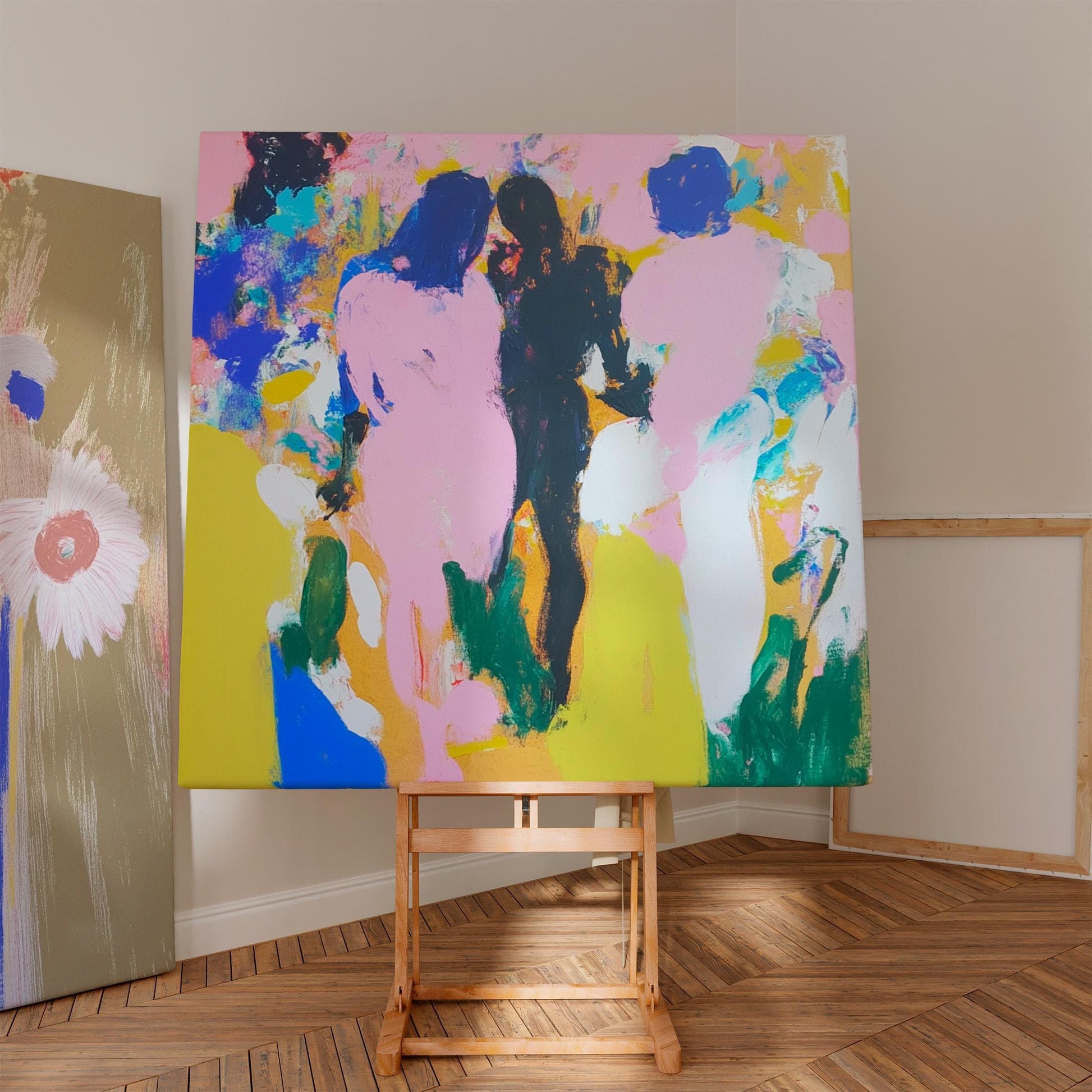 Summer Walk — Abstract Figurative Painting, Modern Colorful Wall Art, Contemporary Expressionist Canvas My Store