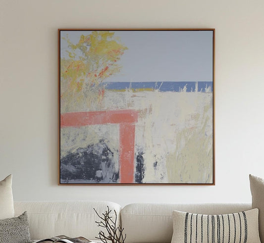 Coastal Breeze Abstract Painting – Minimalist Seascape Canvas with Soft Neutral Colors for Modern Interiors My Store