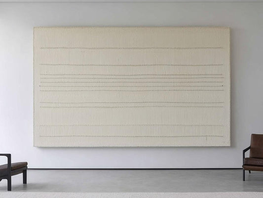 Original Minimalist Textured Painting – Large Scale Neutral Wall Art in Cream & Subtle Lines My Store