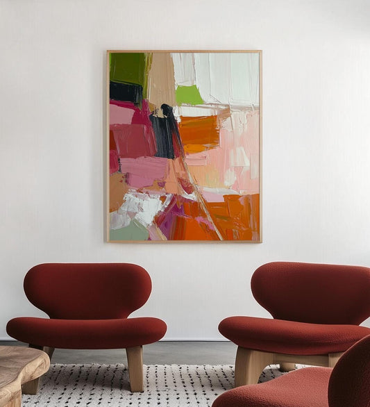 Colorful Abstract Oil Painting – Bold Palette Knife Texture, Modern Wall Art My Store