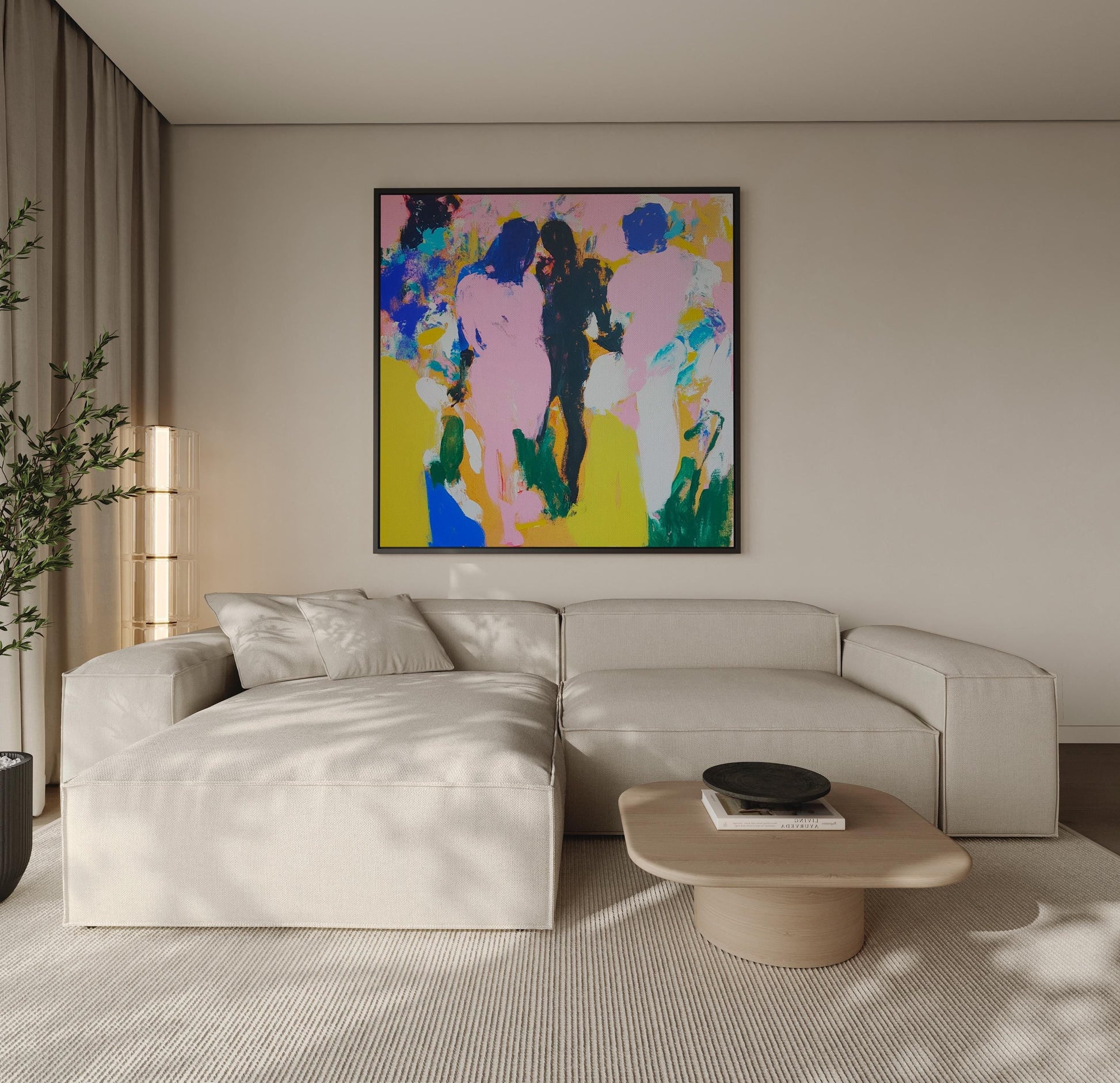 Summer Walk — Abstract Figurative Painting, Modern Colorful Wall Art, Contemporary Expressionist Canvas My Store