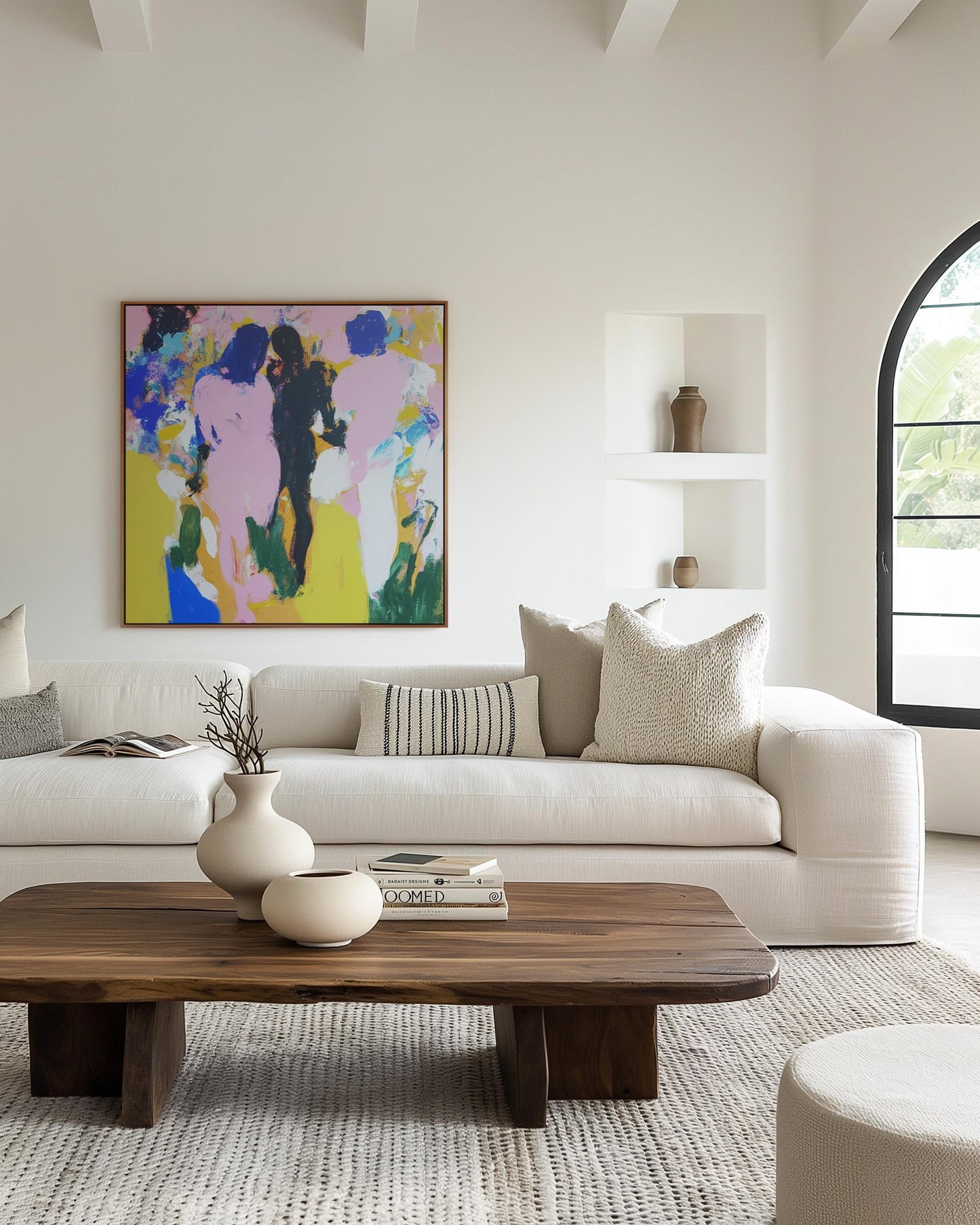 Summer Walk — Abstract Figurative Painting, Modern Colorful Wall Art, Contemporary Expressionist Canvas My Store