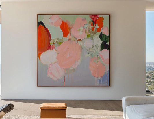 Blush Garden — Abstract Floral Painting, Soft Pastel Wall Art, Contemporary Botanical Canvas Decor My Store
