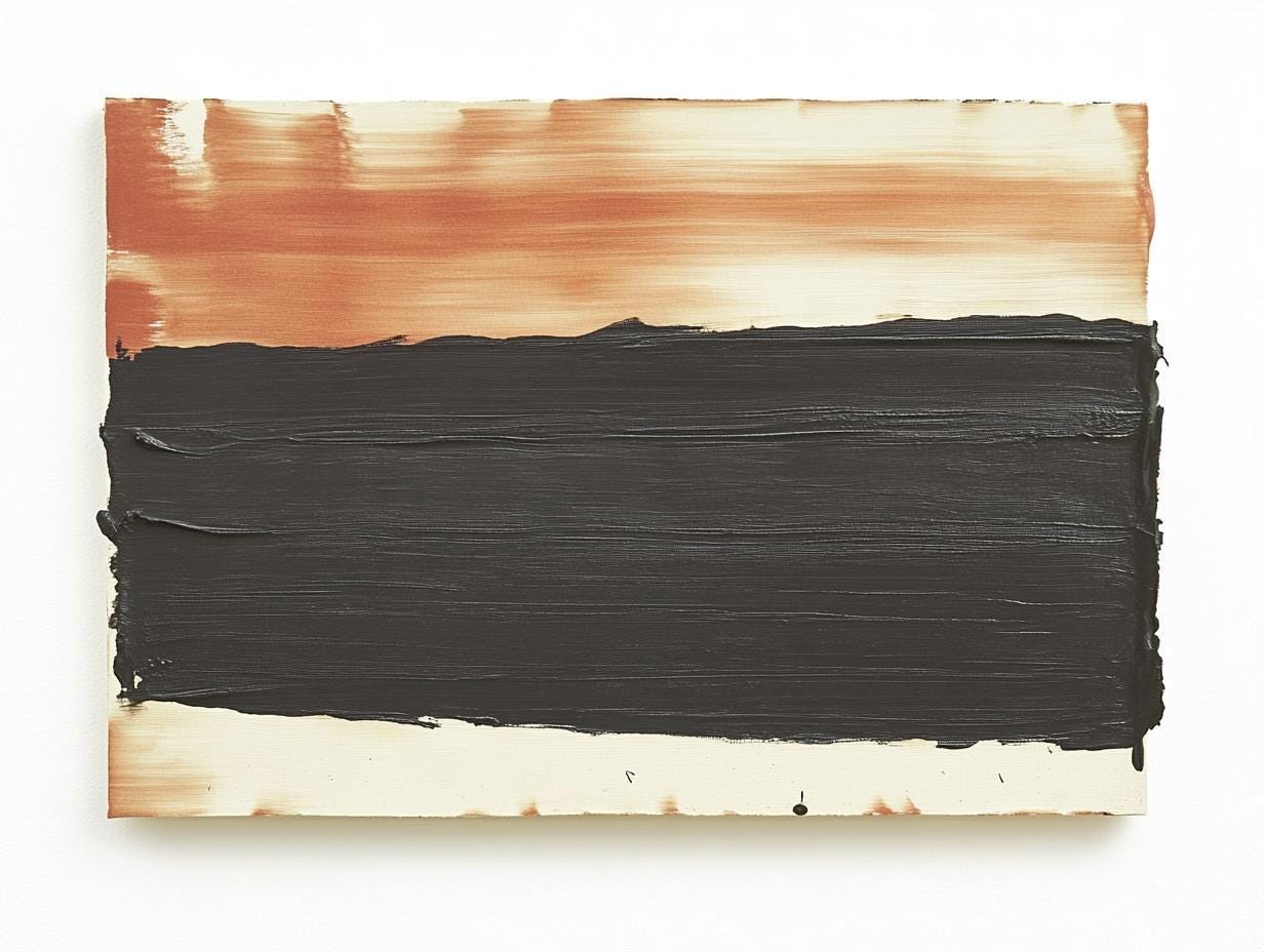 Original Textured Abstract Painting – Black & Burnt Sienna Minimalist Art on Canvas My Store