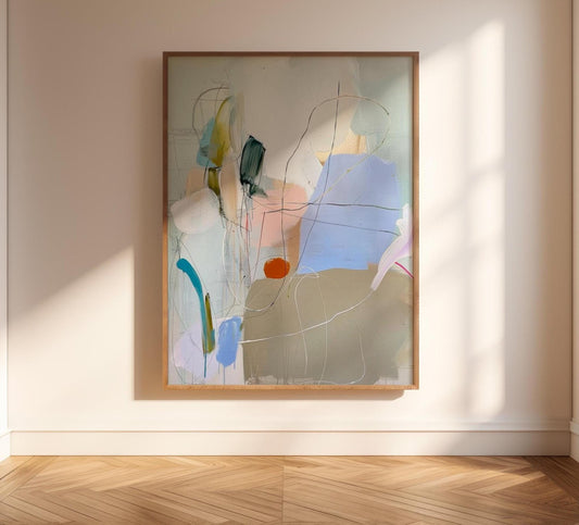 Minimal Abstract Painting – Soft Pastel Colors, Modern Wall Art on Canvas My Store