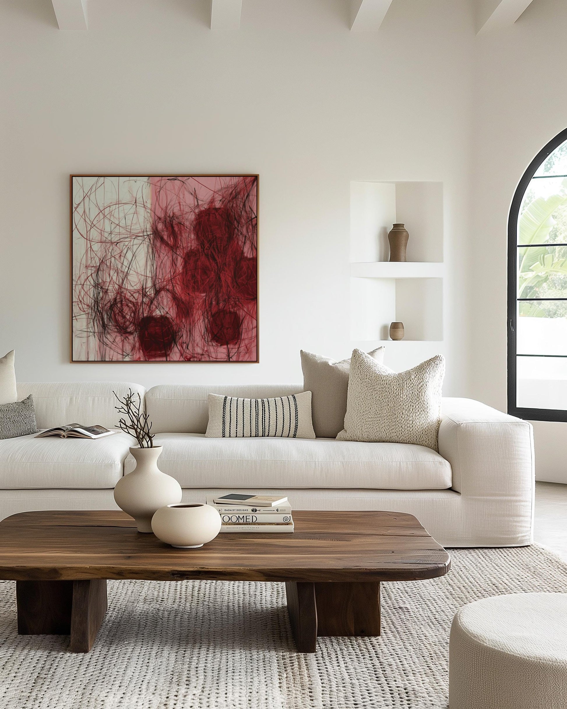 Expressive Abstract Red & Black Wall Art – Modern Emotional Canvas for Office, Lounge, or Contemporary Spaces My Store