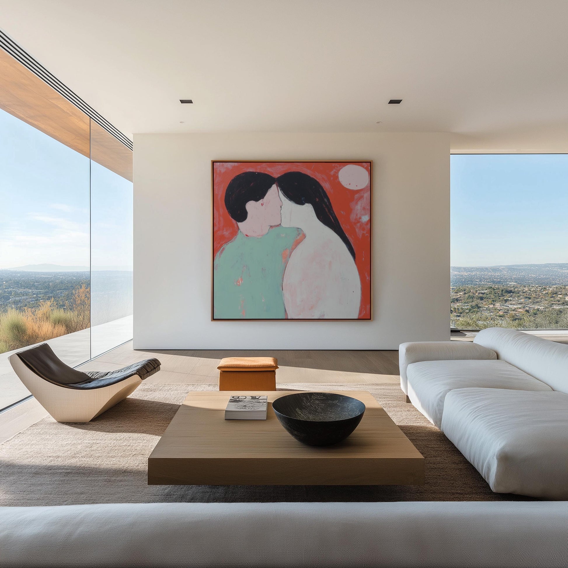 Together — Minimalist Couple Art, Modern Abstract Love Painting, Romantic Wall Art for Bedroom or Living Room My Store