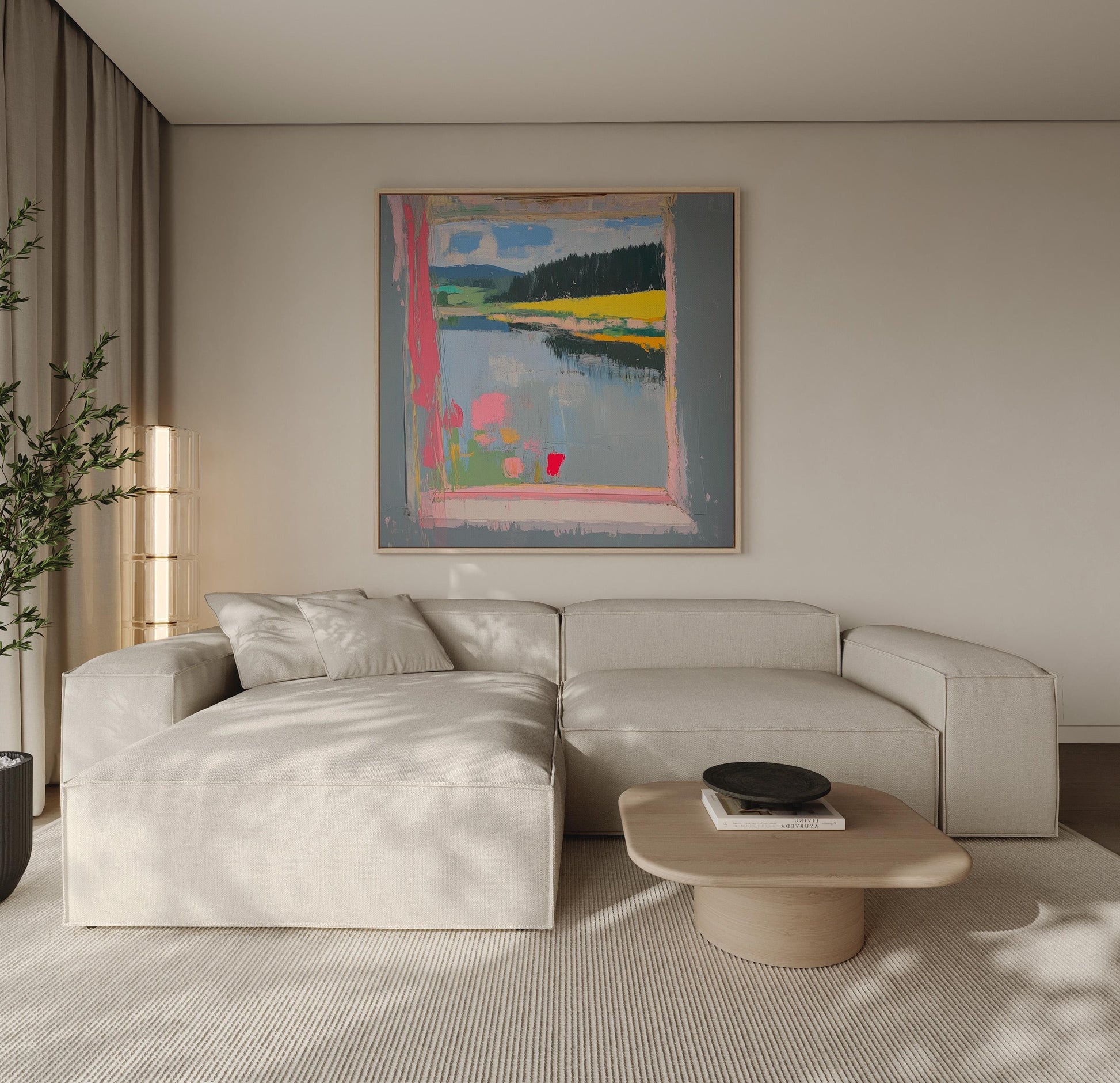 Landscape Through the Window – Modern Impressionist View with Vibrant Colors My Store
