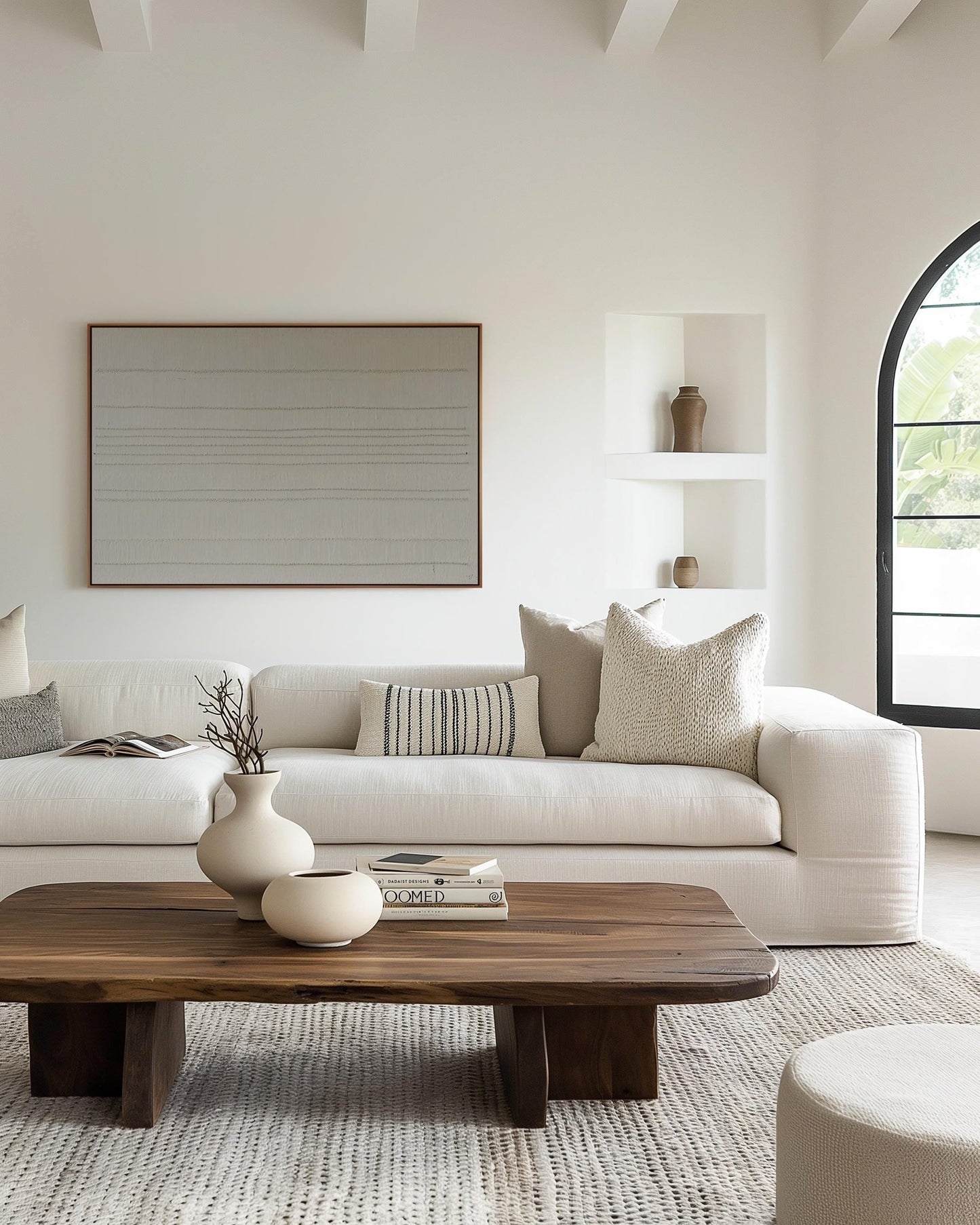 Original Minimalist Textured Painting – Large Scale Neutral Wall Art in Cream & Subtle Lines My Store