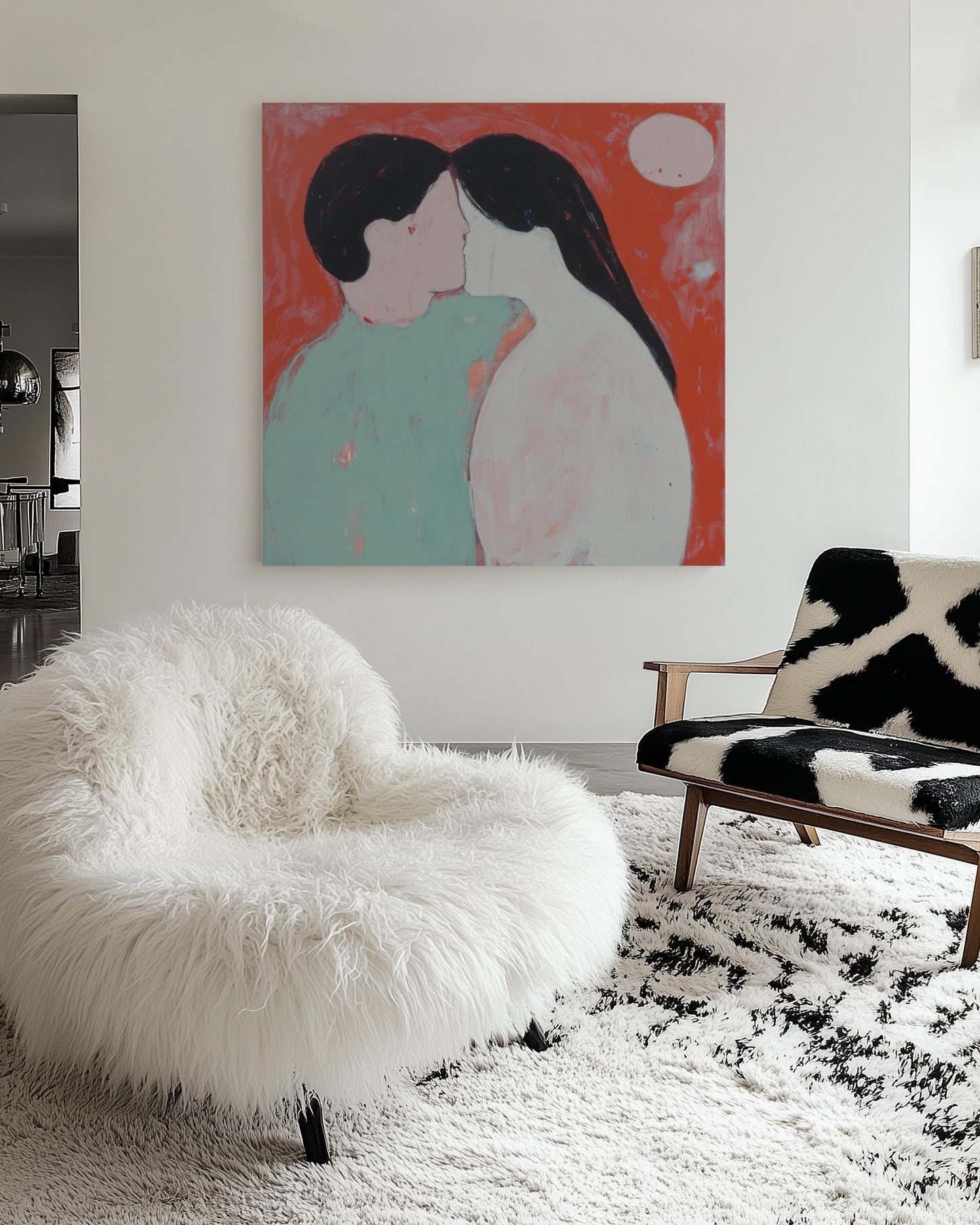 Together — Minimalist Couple Art, Modern Abstract Love Painting, Romantic Wall Art for Bedroom or Living Room My Store