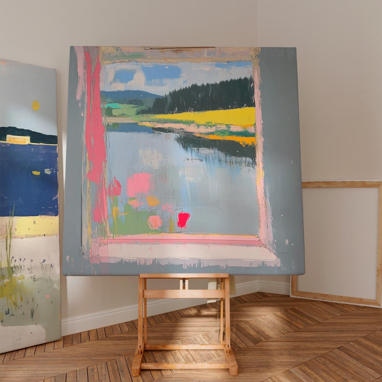Landscape Through the Window – Modern Impressionist View with Vibrant Colors My Store