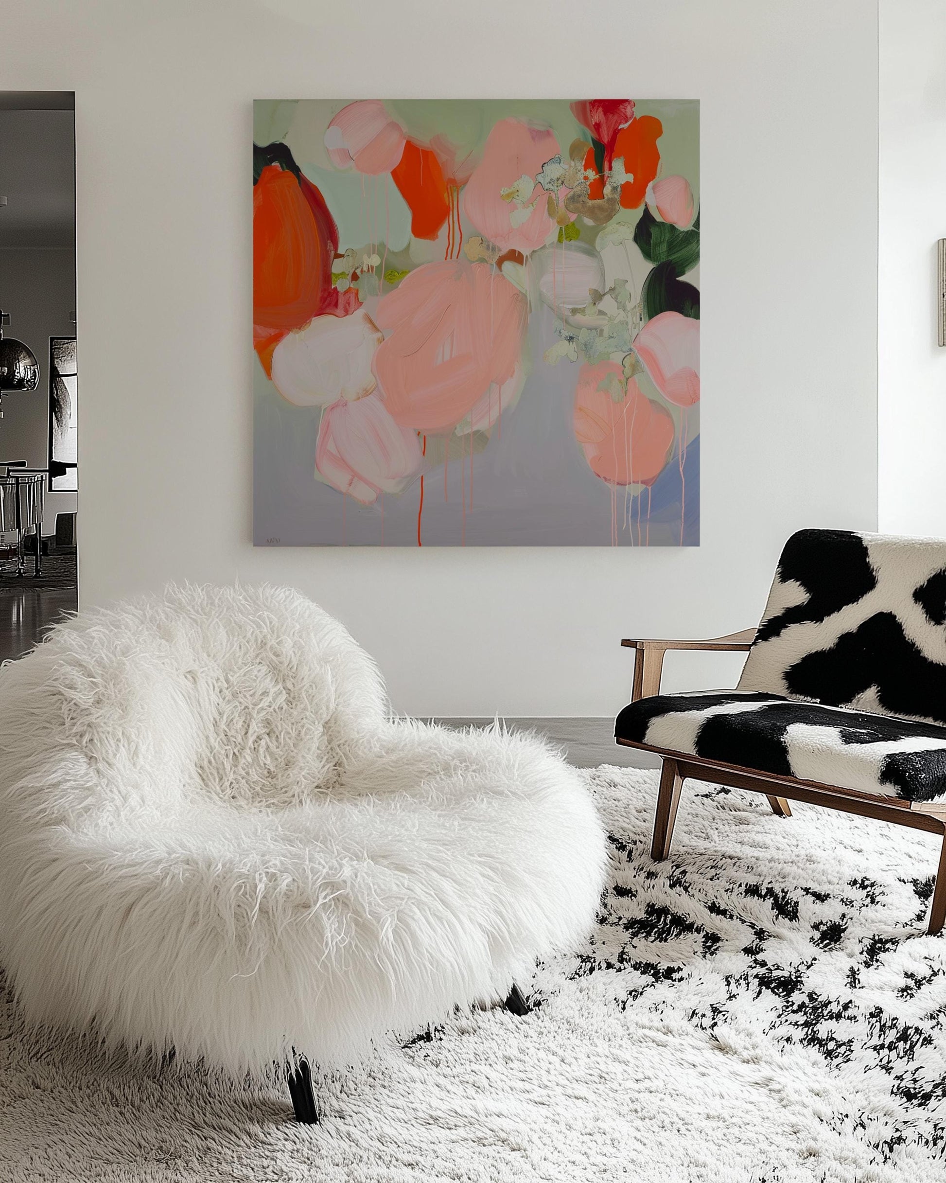 Blush Garden — Abstract Floral Painting, Soft Pastel Wall Art, Contemporary Botanical Canvas Decor My Store