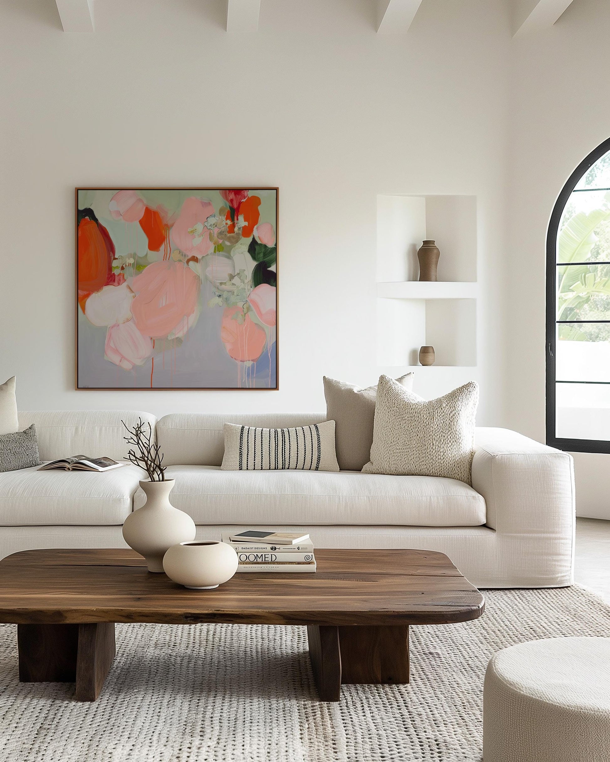 Blush Garden — Abstract Floral Painting, Soft Pastel Wall Art, Contemporary Botanical Canvas Decor My Store