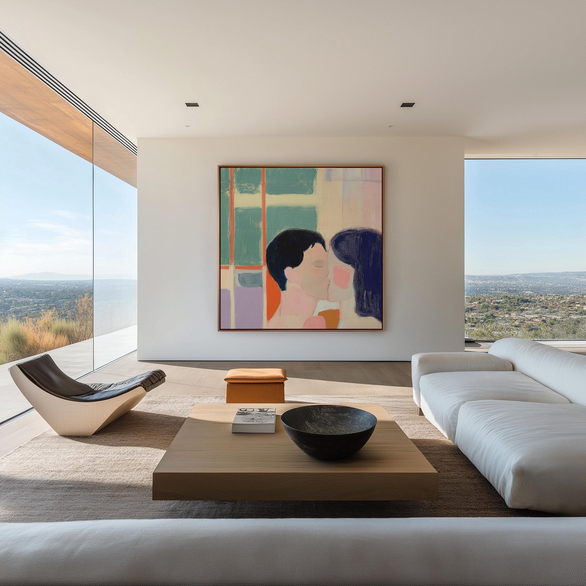 Together — Minimalist Couple Art, Modern Abstract Love Painting, Romantic Wall Art for Bedroom or Living Room My Store