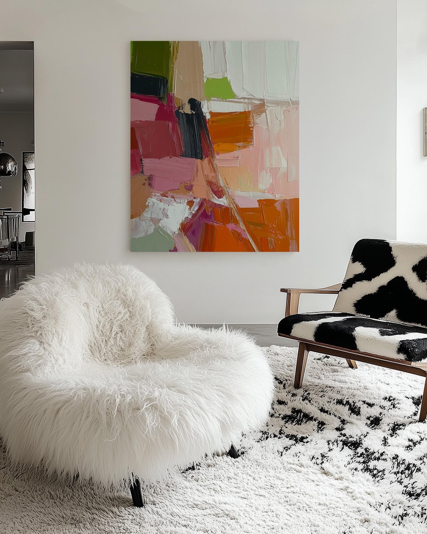Colorful Abstract Oil Painting – Bold Palette Knife Texture, Modern Wall Art My Store