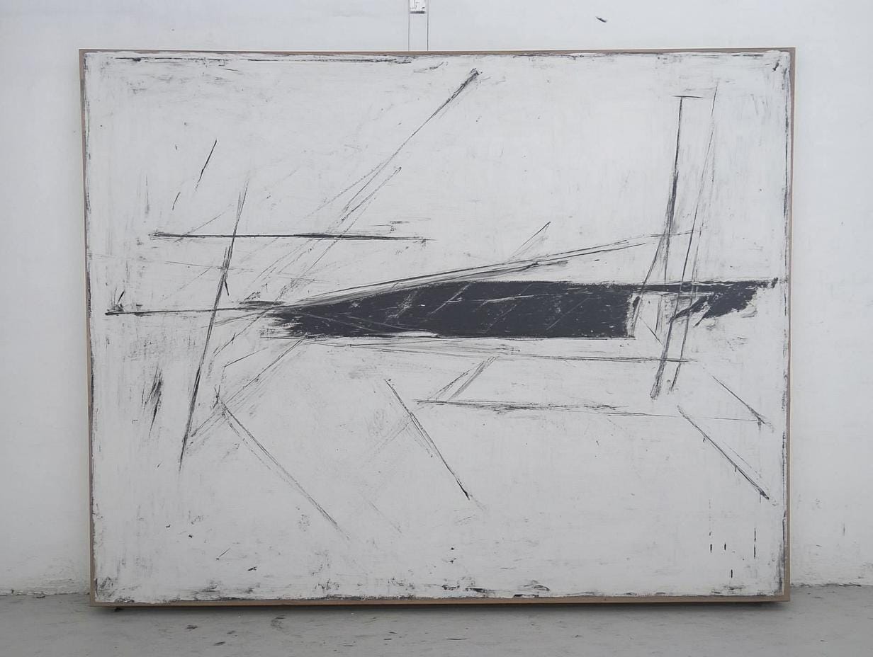 Original Abstract Expressionist Painting – Large Black & White Minimal Art on Canvas My Store