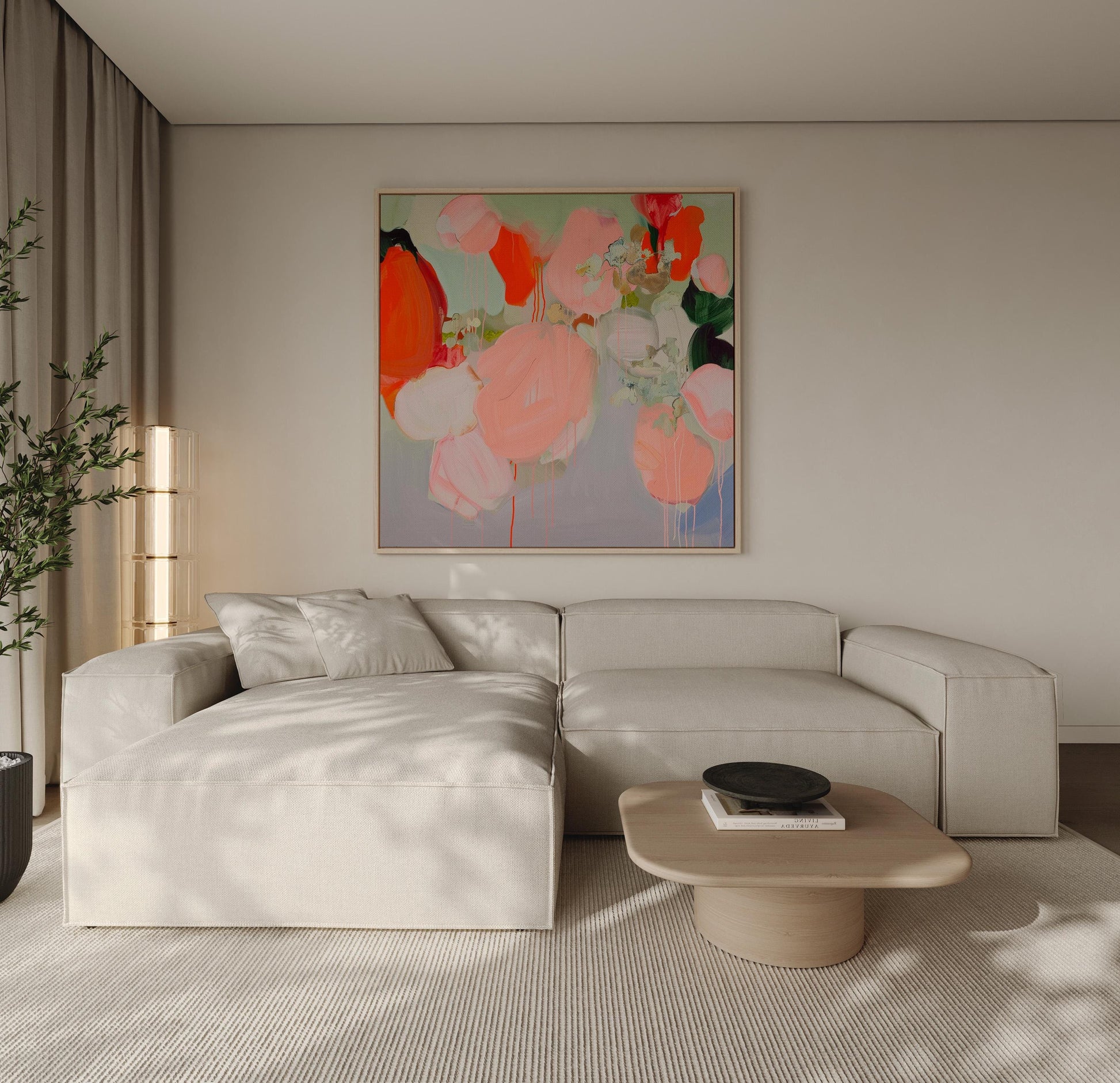 Blush Garden — Abstract Floral Painting, Soft Pastel Wall Art, Contemporary Botanical Canvas Decor My Store