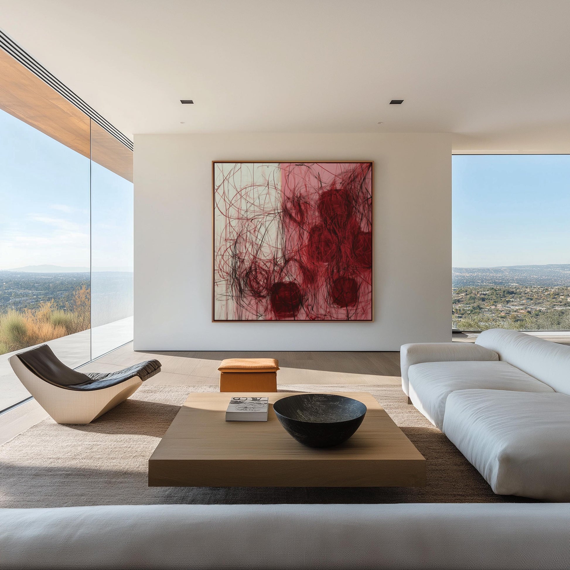 Expressive Abstract Red & Black Wall Art – Modern Emotional Canvas for Office, Lounge, or Contemporary Spaces My Store