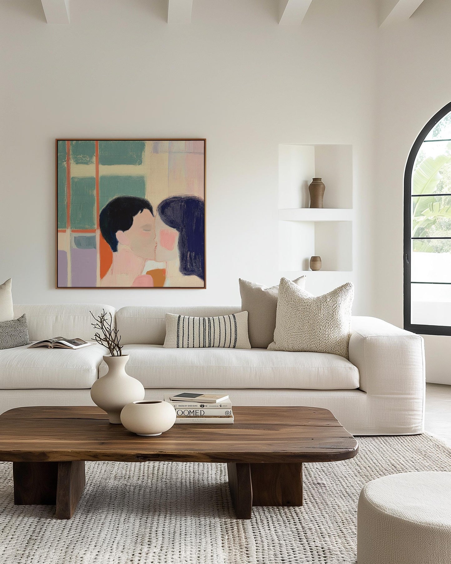 Together — Minimalist Couple Art, Modern Abstract Love Painting, Romantic Wall Art for Bedroom or Living Room My Store