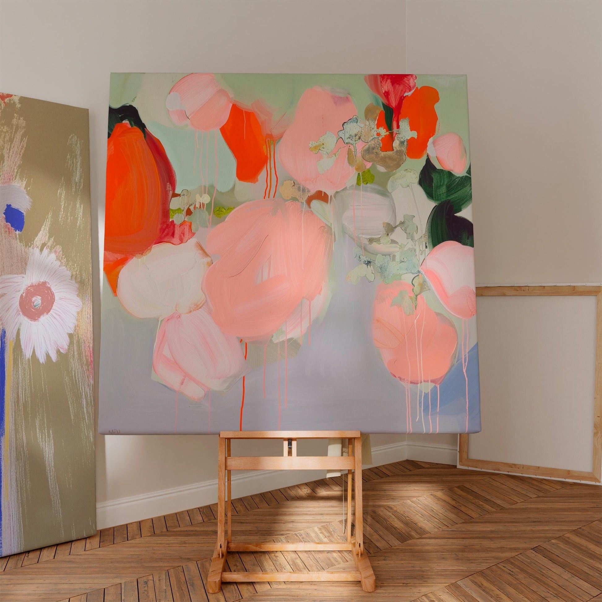 Blush Garden — Abstract Floral Painting, Soft Pastel Wall Art, Contemporary Botanical Canvas Decor My Store