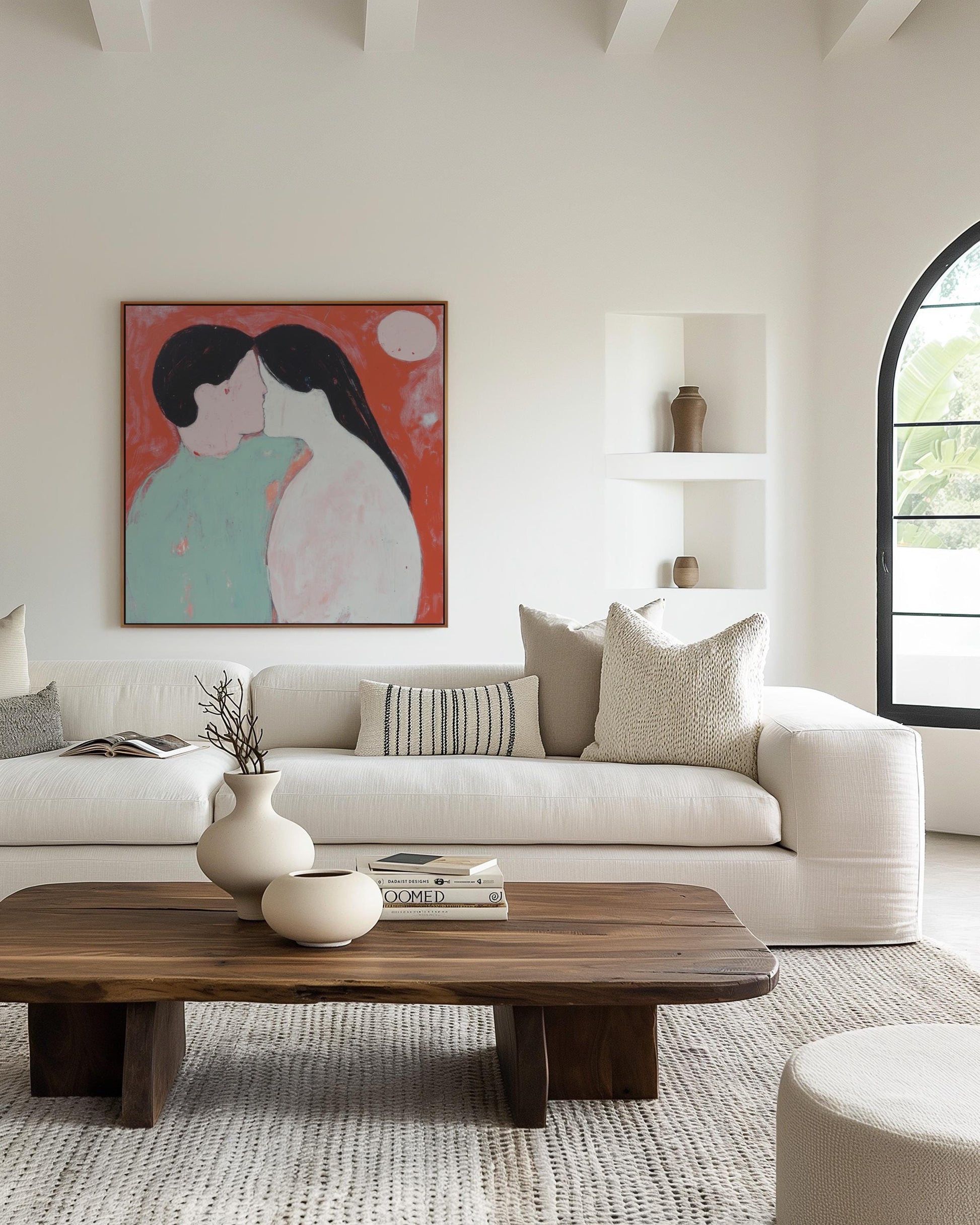 Together — Minimalist Couple Art, Modern Abstract Love Painting, Romantic Wall Art for Bedroom or Living Room My Store
