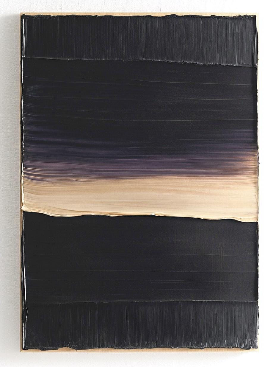 Original Textured Abstract Painting – Black and Beige Gradient Layers on Canvas My Store