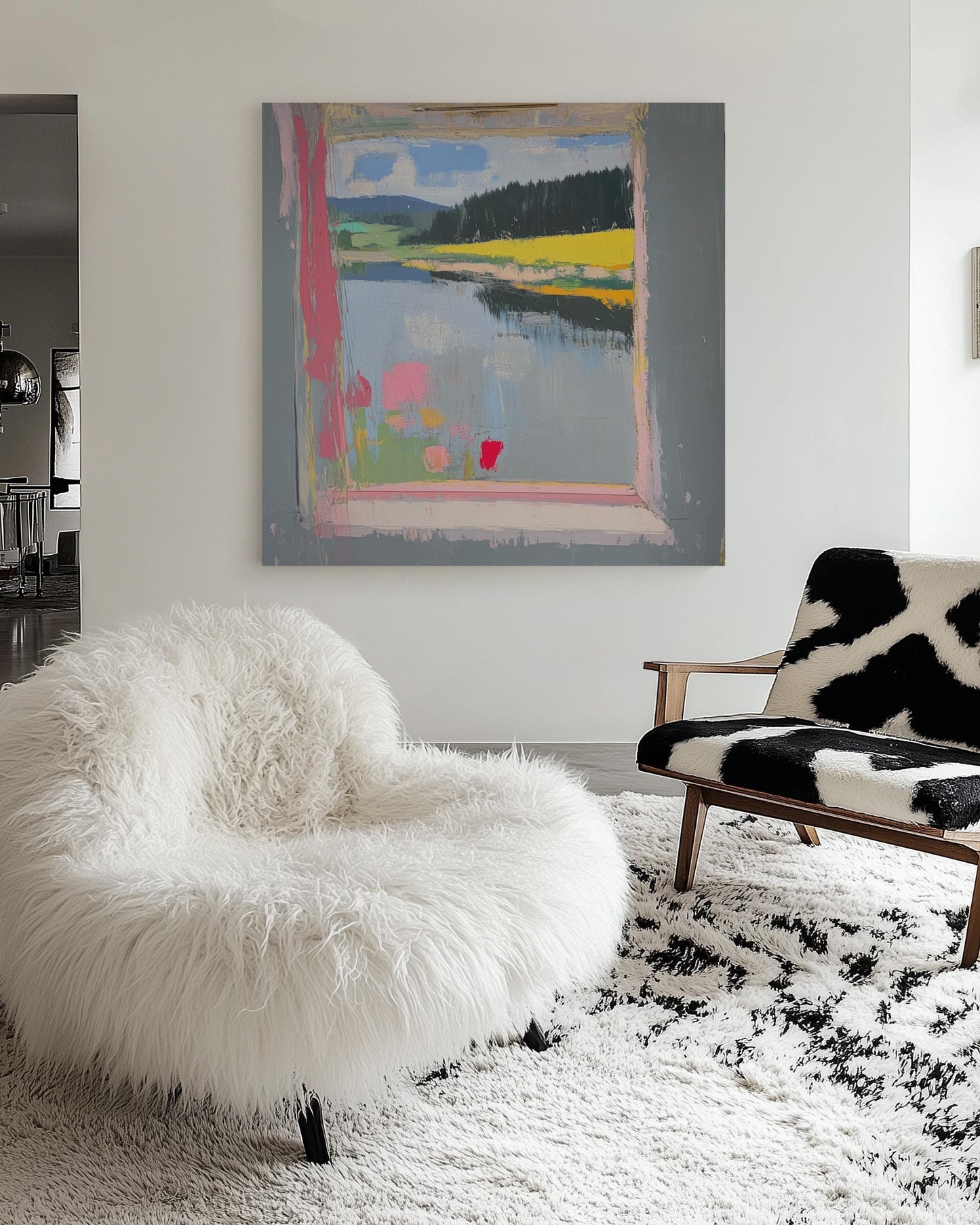 Landscape Through the Window – Modern Impressionist View with Vibrant Colors My Store