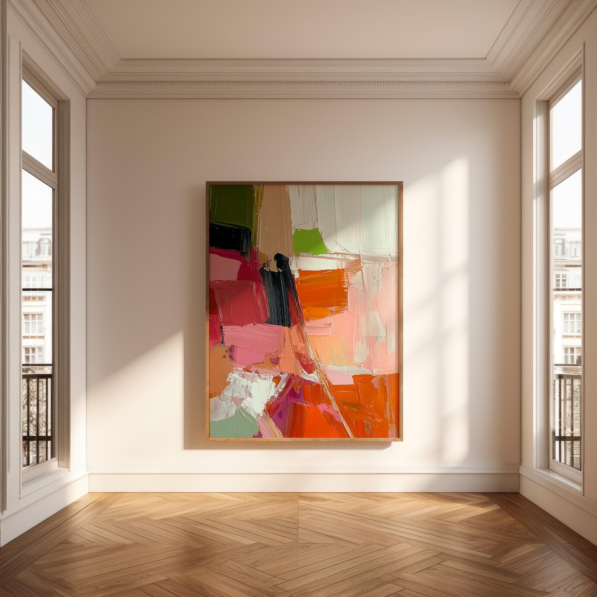Colorful Abstract Oil Painting – Bold Palette Knife Texture, Modern Wall Art My Store